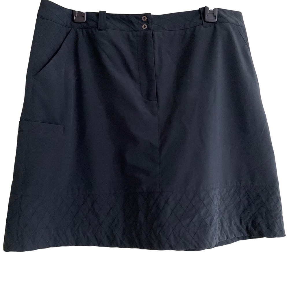 Cutter & Buck Golf Skort Black Quilted Hem Athletic Tennis Skirt Stretch Size 14